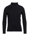 Gran Sasso Man Turtleneck Midnight Blue Size 38 Virgin Wool In Blue