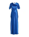 SOLOTRE SOLOTRE WOMAN MAXI DRESS BRIGHT BLUE SIZE 4 VISCOSE