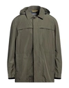 Canali Man Jacket Military Green Size 40 Polyester