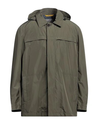 Canali Man Jacket Military Green Size 40 Polyester