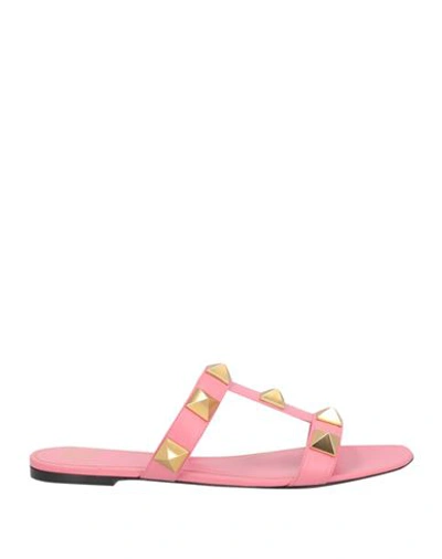 Valentino Garavani Woman Sandals Pink Size 8 Soft Leather