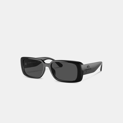 Coach Outlet Narrow Rectangle Sunglasses In Black