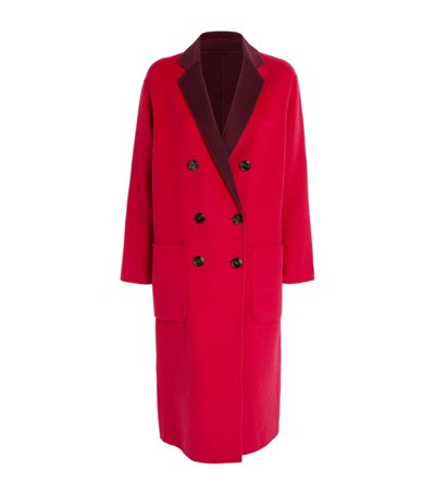 Max & Co Wool-blend Reversible Coat In Pink