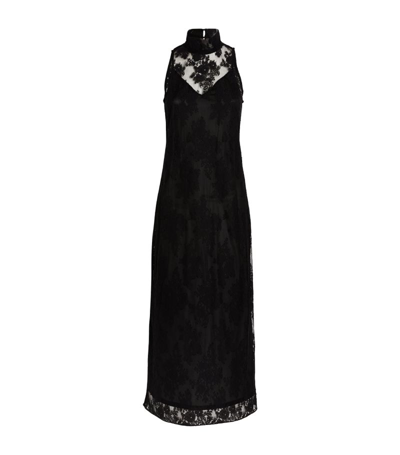 Max & Co Lace-detail Jersey Maxi Dress In Black
