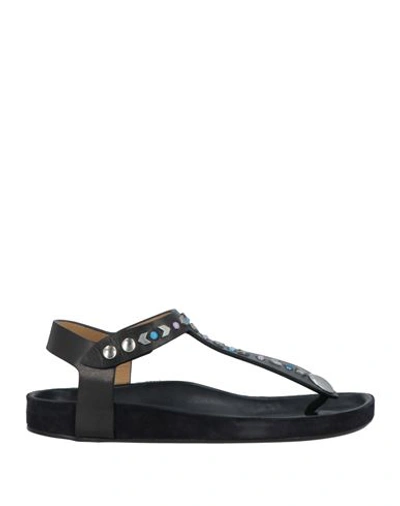 Isabel Marant Woman Thong Sandal Black Size 4 Soft Leather
