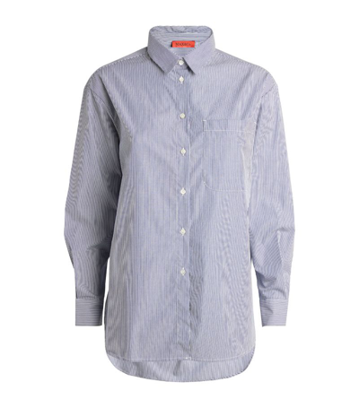 Max & Co Cotton Striped Shirt In Blue