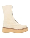 Paloma Barceló Woman Ankle Boots Ivory Size 8 Leather In White