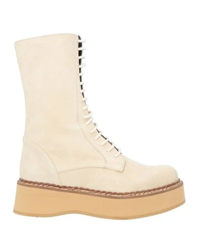 Paloma Barceló Woman Ankle Boots Ivory Size 8 Leather In White
