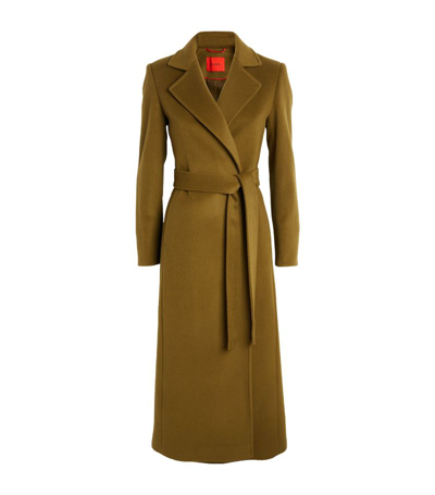 Max & Co Wool Longrun Coat In Green