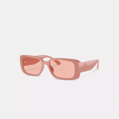 Coach Outlet Narrow Rectangle Sunglasses In Pink