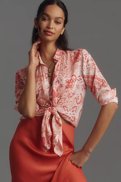 Pilcro The Romy Relaxed Buttondown Shirt By  In Red