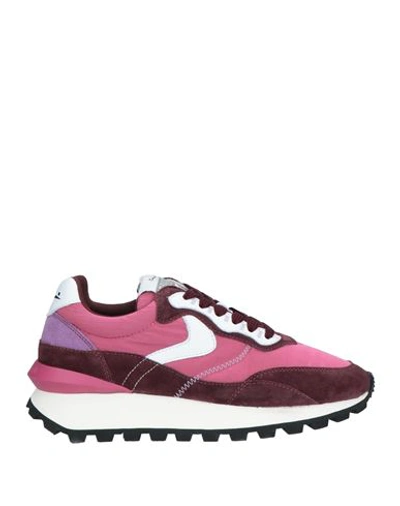 Voile Blanche Woman Sneakers Magenta Size 11 Leather, Textile Fibers