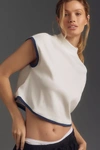 Maeve Mock-neck Shell Tee In White