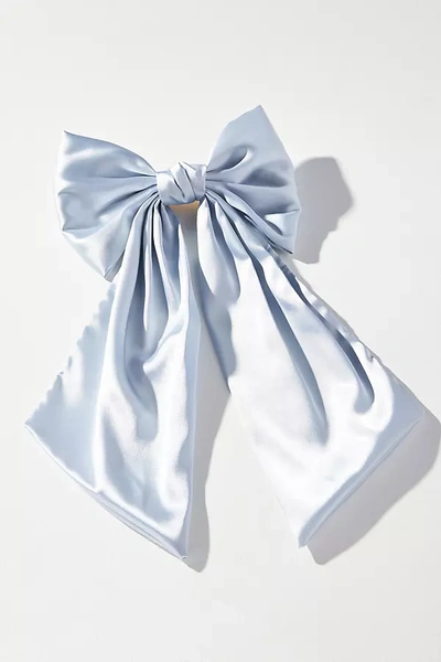 By Anthropologie Satin Bow Hair Barrette In Blue