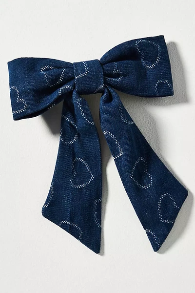 Sister Jane Prize Heart Hair Bow In Blue