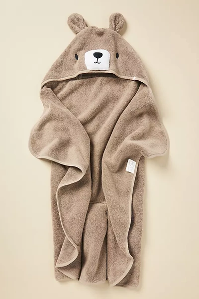 Anthropologie Hooded Animal Baby Bath Towel In Brown