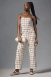 ENGLISH FACTORY TWEED STRAPLESS JUMPSUIT