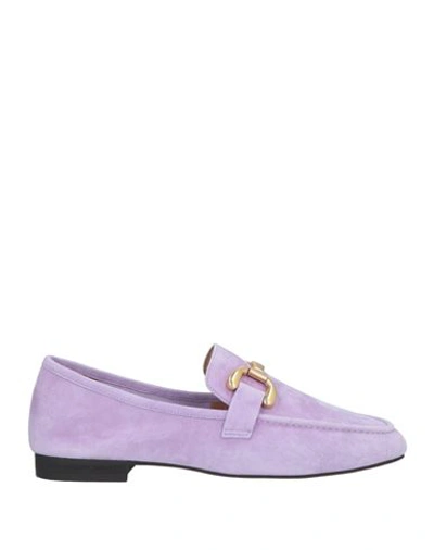 Bibi Lou Woman Loafers Lilac Size 11 Soft Leather In Purple