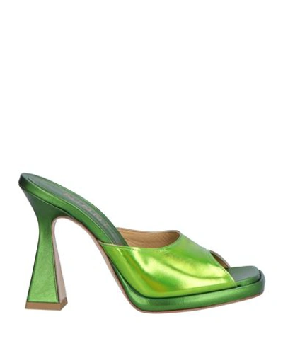 Ninni Woman Sandals Acid Green Size 8 Soft Leather