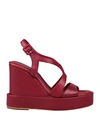 PALOMA BARCELÓ PALOMA BARCELÓ WOMAN SANDALS BRICK RED SIZE 9 SOFT LEATHER