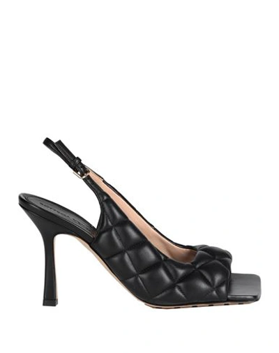 Bottega Veneta Woman Sandals Black Size 8 Soft Leather