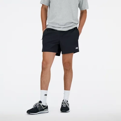 New Balance Men's Athletics Stretch Woven Short 5" In Black