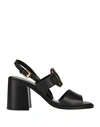 See By Chloé Woman Sandals Black Size 6 Calfskin In Black
