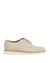 Giorgio Armani Man Lace-up Shoes Beige Size 8.5 Calfskin