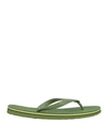 Sundek Woman Thong Sandal Military Green Size 11 Rubber