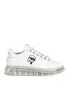 KARL LAGERFELD KARL LAGERFELD WOMAN SNEAKERS WHITE SIZE 7 LEATHER