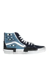 Vans Sk8-hi Reconstruct Stressed Check Sneakers Navy In Blue