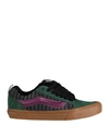 VANS VANS KNU SKOOL WOMAN SNEAKERS DARK GREEN SIZE 8 LEATHER, TEXTILE FIBERS