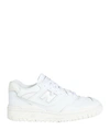 New Balance 550 Woman Sneakers White Size 7.5 Soft Leather, Textile Fibers In White