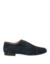 Soldini Man Lace-up Shoes Midnight Blue Size 9 Leather