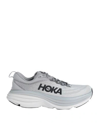 Hoka One One M Bondi 8 Man Sneakers Light Grey Size 9 Textile Fibers
