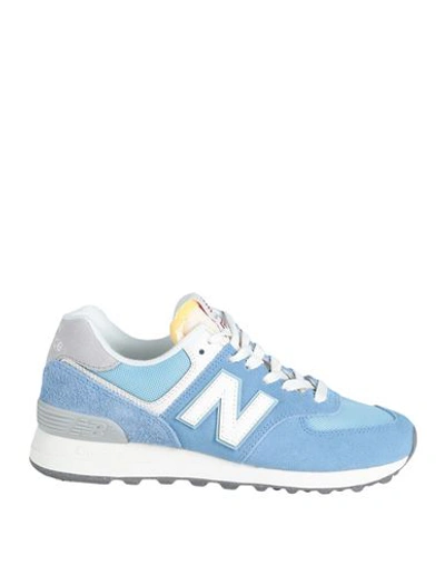 New Balance 574 Woman Sneakers Light Blue Size 4.5 Leather, Textile Fibers