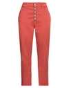 Dondup Woman Jeans Rust Size 30 Cotton, Elastomultiester, Elastane In Red