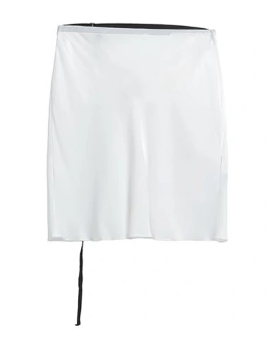 Ann Demeulemeester Woman Mini Skirt White Size 10 Viscose, Cupro