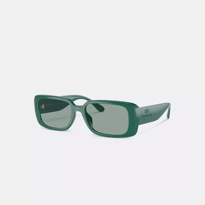 Coach Outlet Narrow Rectangle Sunglasses In Green