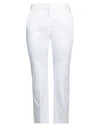 Peserico Easy Woman Pants White Size 12 Cotton, Elastane