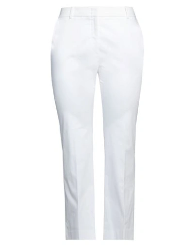 Peserico Easy Woman Pants White Size 12 Cotton, Elastane