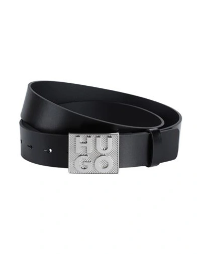 Hugo Man Belt Black Size 39.5 Cow Leather