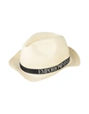 Emporio Armani Woman Hat Ivory Size 7 ½ Paper Yarn, Polyester In White