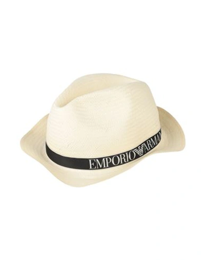 Emporio Armani Woman Hat Ivory Size 7 ⅜ Paper Yarn, Polyester In White