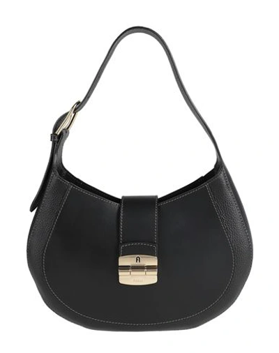 FURLA FURLA FURLA CLUB 2 M HOBO WOMAN HANDBAG BLACK SIZE - LEATHER