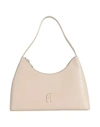 Furla Diamante S Shoulder Bag Woman Handbag Beige Size - Leather In Beige