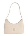 Furla Diamante Mini Shoulder B Woman Handbag Beige Size - Leather In Beige