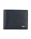 Lacoste Logo-plaque Leather Wallet In Blue