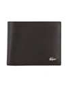 LACOSTE LACOSTE MAN WALLET DARK BROWN SIZE - CALFSKIN