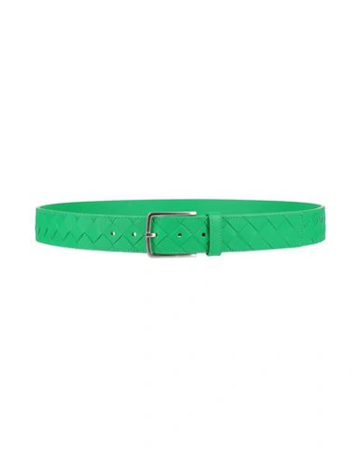 Bottega Veneta Man Belt Green Size 39.5 Soft Leather